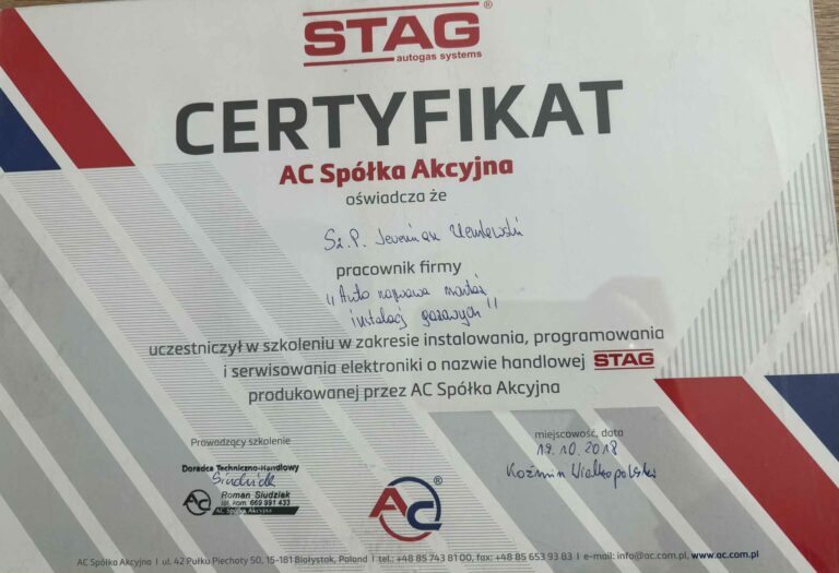 Certyfikat STAG