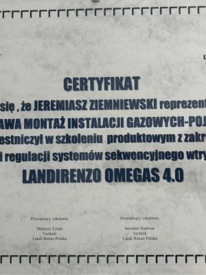 Certyfikat Landirenzo